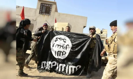 Τζιχαντιστές Τζιχαντιστές ISIS Ισλαμικό κράτος σημαία