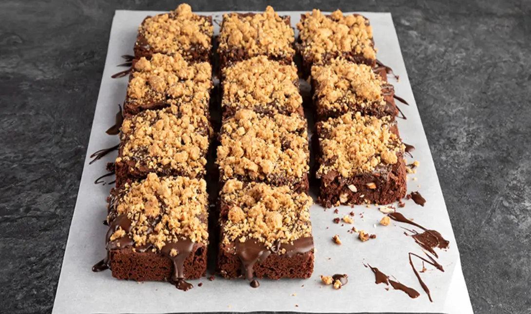 Brownies με σοκολάτα και crumble αμυγδάλου