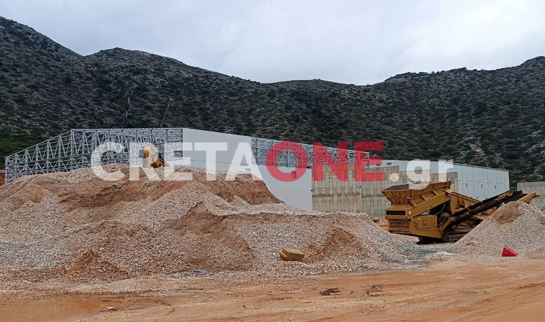 Το εργοτάξιο του ΑΔΜΗΕ στη Δαμάστα για την ηλεκτρική διασύνδεση Κρήτης Αττικής