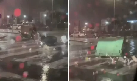 Kάδος σκουπιδιών δρόμος