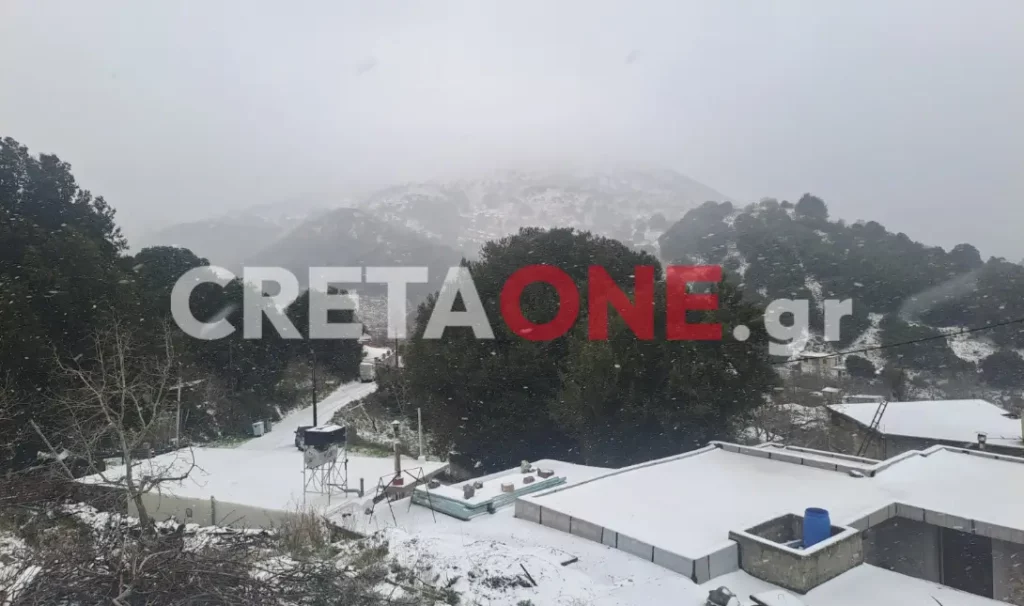 Σε πλήρη εξέλιξη η κακοκαιρία Avgi στην Κρήτη.