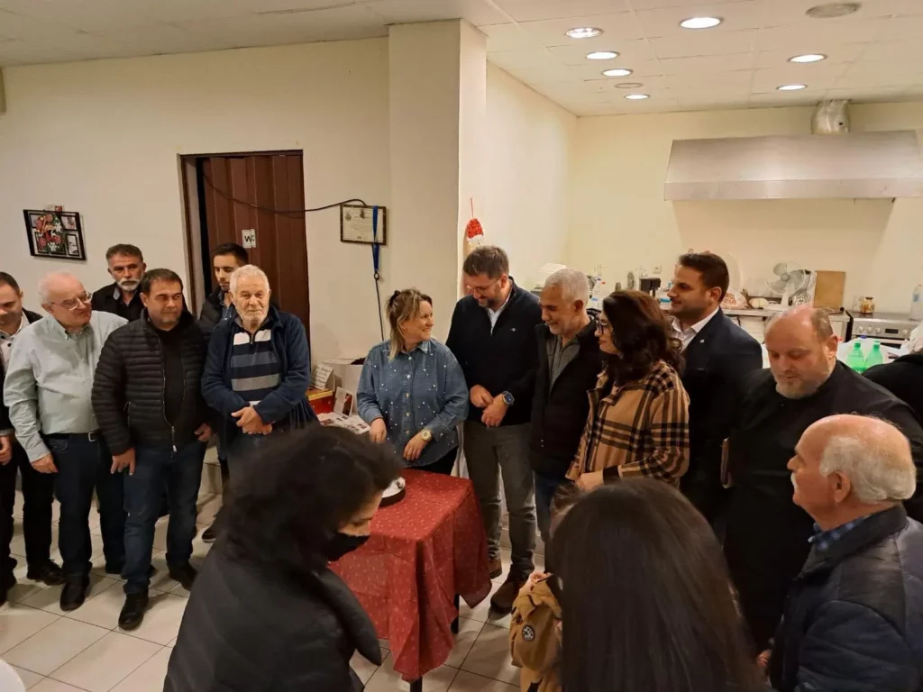 Μενέλαος Μποκέας στην κοπή της πίτας του Πολιτιστικού Συλλόγου Κεραμουτσίου