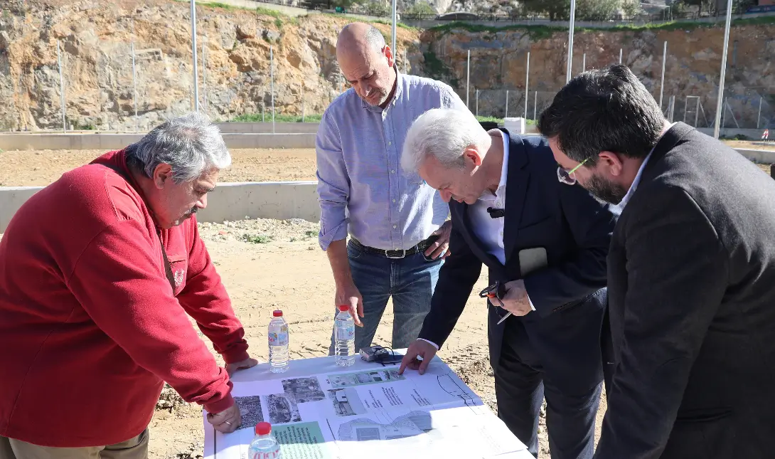 Αυτοψία Αλέξη Καλοκαιρινού στις εργασίες του Αθλητικού Κέντρου Αγίας Αικατερίνης
