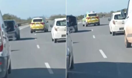 Περιπολικό κάνει ελιγμούς στον δρόμο και προκαλεί αναστάτωση (βίντεο)