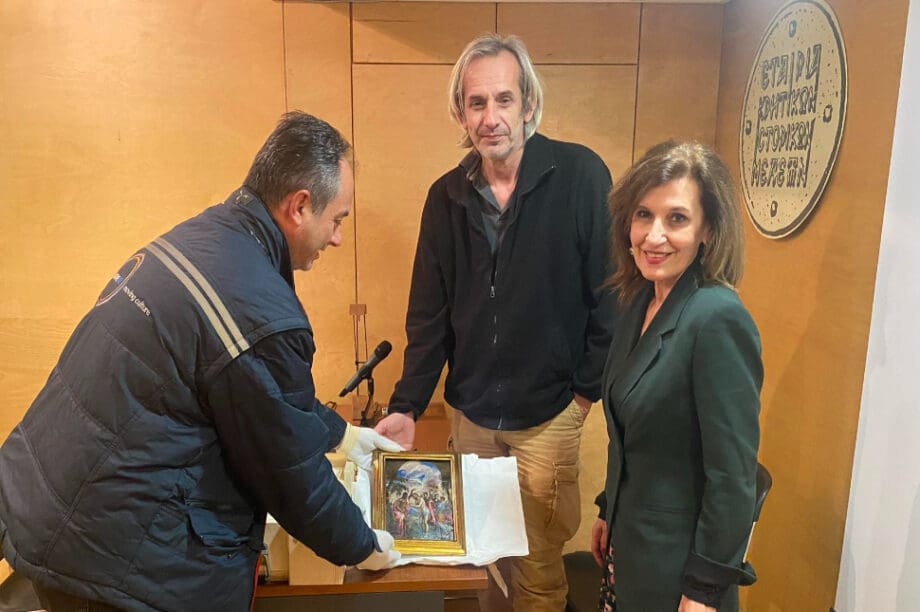 Επέστρεψε στο Ηράκλειο το έργο «Η βάπτιση του Χριστού» που βρισκόταν σε έκθεση στην Ιταλία