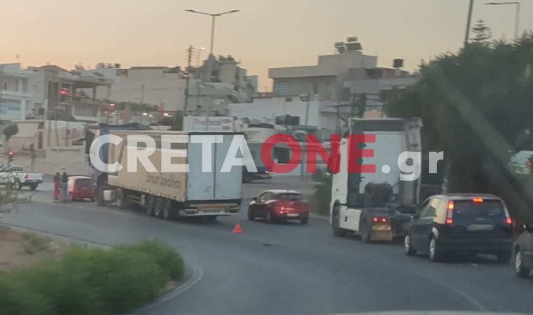 Ηράκλειο: Η βλάβη στο φορτηγό παρέλυσε την κυκλοφορία