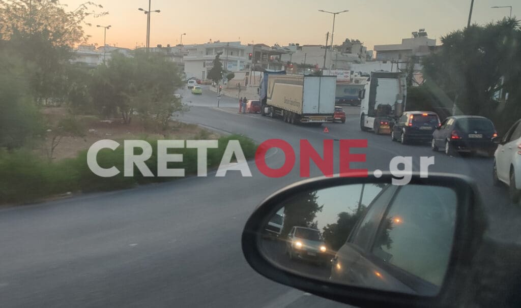 Ηράκλειο: Η βλάβη στο φορτηγό παρέλυσε την κυκλοφορία