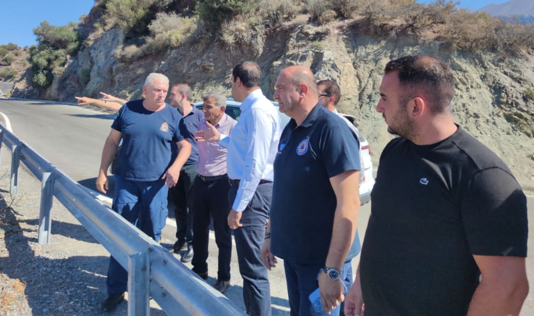 Αμάρι: Αυτοψία του Υφυπουργού Εθνικής Άμυνας, κ. Γιάννη Κεφαλογιάννη στις πληγείσες περιοχές