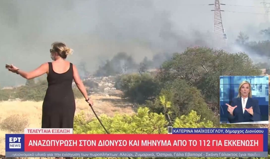 Νέο μέτωπο φωτιάς στον Διόνυσο - Μάχη να μην φτάσει στην Κηφισιά