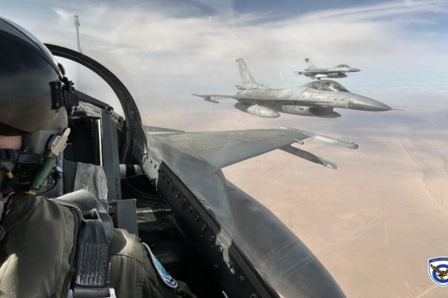 Η ΠΑ συμμετείχε με 3 αεροσκάφη F-16 Blk-30