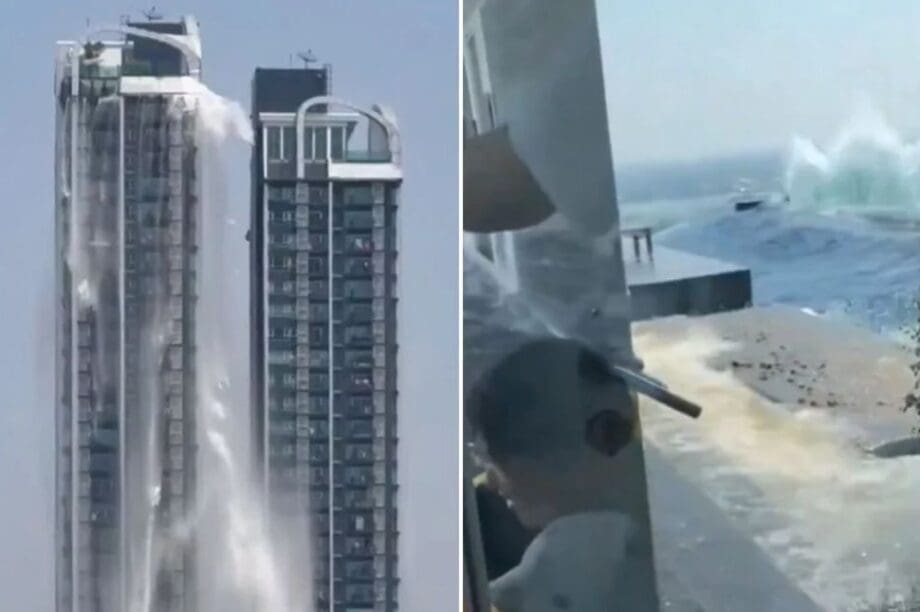 σεισμός μιανμάρ ουρανοξύστης πισίνα