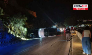 τροχαίο ανατροπή Ρέθυμνο