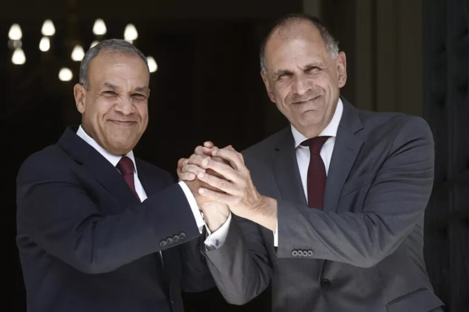 ο υπουργός Εξωτερικών της Αιγύπτου στις κοινές δηλώσεις με τον υπουργό Εξωτερικών Γιώργο Γεραπετρίτη