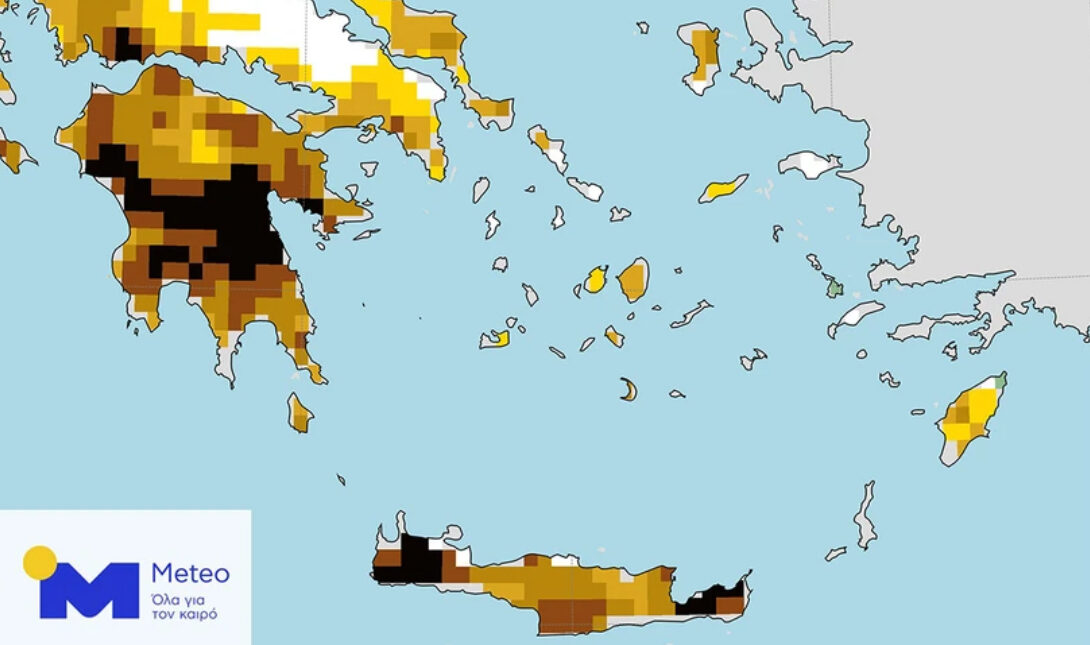 Έντονη και ακραία η ξηρασία στην Κρήτη σύμφωνα με το Meteo