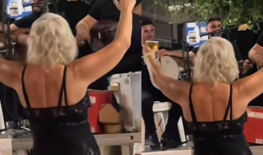 Έδωσε ρεσιτάλ τουρίστρια σε γλέντι στην Κρήτη  (βίντεο)