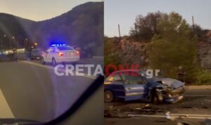 Κρήτη: Τροχαίο ατύχημα από Άγιο Νικόλαο προς Ηράκλειο με 3 τραυματίες  (φωτογραφίες, βίντεο)