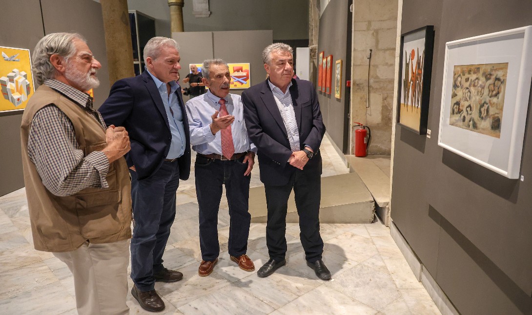 Ηράκλειο: Εγκαινιάστηκε η σπουδαία έκθεση ζωγραφικής του Αριστόδημου στη Βασιλική του Αγίου Μάρκου (φωτογραφίες)