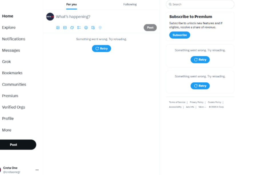 Έπεσε η πλατφόρμα «X» (πρώην Twitter)