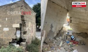 Ηράκλειο: «Κίνδυνος -θάνατος»…ετοιμόρροπο κτήριο σε κεντρικό δρόμο! Μαρτυρία-ξέσπασμα κατοίκου της περιοχής στο Cretaone (φωτο)