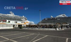 «Βούλιαξε» από κόσμο το κέντρο του Ηρακλείου: Για 1η φορά 5 κρουαζιερόπλοια μαζί στο λιμάνι (φωτογραφίες – βίντεο)