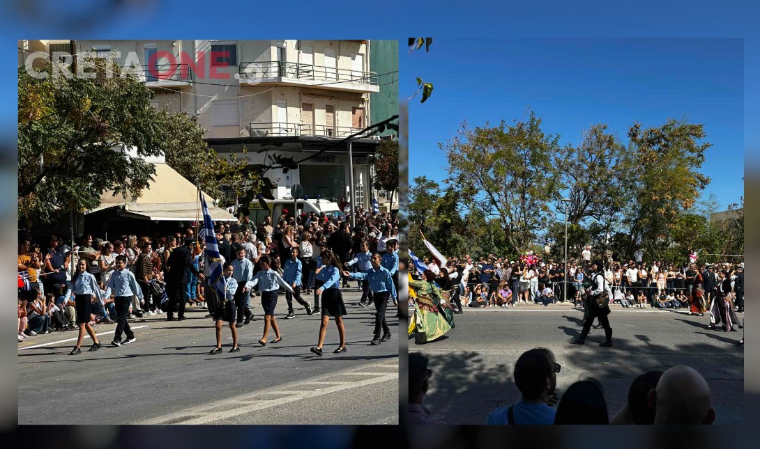 Ηράκλειο: Με λαμπρότητα η παρέλαση για την 28η Οκτωβρίου – Δείτε βίντεο και φωτογραφίες