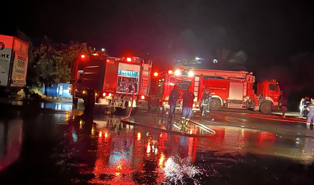 Φωτιά Ελιά Άγιος Ρωμανός Χερσόνησος αποθήκη τροφίμων