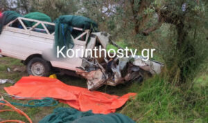 Τραγωδία στην άσφαλτο: Νεκρός νεαρός οδηγός – Το φορτηγάκι του «καρφώθηκε» σε ελιά – Δείτε φωτογραφίες και βίντεο