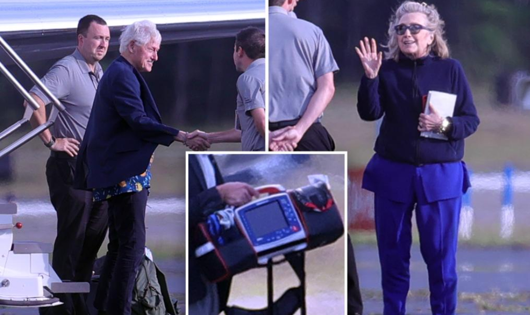 Εμφάνιση Κλίντον με φορητό απινιδωτή και επίδεσμο στη μύτη! (φωτογραφίες)