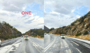 Κατολισθήσεις στην εθνική οδό στο ύψος του Φόδελε – Έντονη βροχή και χαλάζι – Την προσοχή των οδηγών ζητούν οι αρχές (Βίντεο)