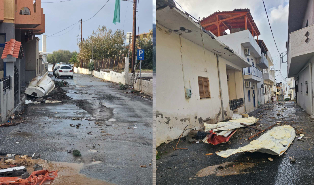 Μπουρίνι «σάρωσε» τον Τσούτσουρα: Αναποδογύρισαν αυτοκίνητα, αποκολλήθηκαν στέγες και κόπηκε το ρεύμα – Δείτε φωτογραφίες