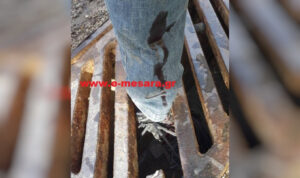 Ηράκλειο: Σοβαρός τραυματισμός πολίτη στις Μοίρες – Το πόδι του πιάστηκε σε σπασμένο φρεάτιο