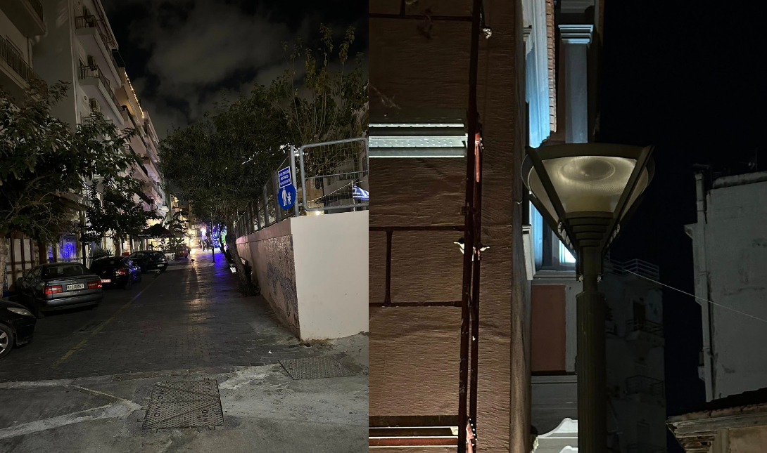Ηράκλειο: Ο δρόμος που «χάνεται» στο σκοτάδι στο κέντρο της πόλης (φώτο)