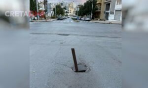 Ο… «Χάρος» στη μέση του δρόμου στο κέντρο του Ηρακλείου (φωτογραφία – βίντεο)