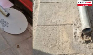 Χανιά: Ταμπέλα σήμανσης έπεσε στο κεφάλι ηλικιωμένης (φωτο)