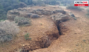Ανησυχία στα Χανιά για ρήγμα στην περιοχή των Αγίων Αποστόλων (Φωτογραφίες)