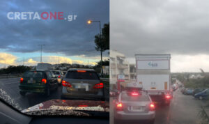 Ηράκλειο: Βροχή και χαλάζι έφεραν κυκλοφοριακό χάος στους δρόμους της πόλης – Δείτε εικόνες