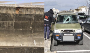 Ηράκλειο: Κομμάτι τσιμέντου έπεσε από γέφυρα πάνω σε αυτοκίνητο – Από θαύμα δεν θρηνήσαμε θύματα – Δείτε εικόνες