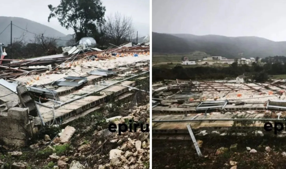 Στο έλεος της κακοκαιρίας τα Ιωάννινα: Ανεστρόβιλος ισοπέδωσε πτηνοτροφική μονάδα – Καταπλακώθηκαν 30.000 κοτόπουλα (φωτό)