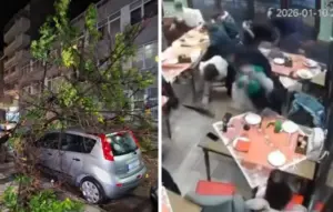 Η στιγμή που τυφώνας χτυπάει μαγαζί στην Αλεξανδρούπολη – Δείτε βίντεο