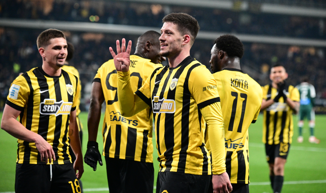 Super League: Θρίαμβος 4-0 της ΑΕΚ επί του Παναθηναϊκού με «καρέ» Γιόβιτς