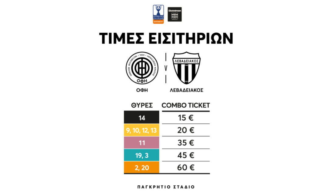 ΟΦΗ: Κυκλοφόρησαν τα εισιτήρια με Λεβαδειακό, προνομιακό «πακέτο» και για τις δύο αναμετρήσεις!