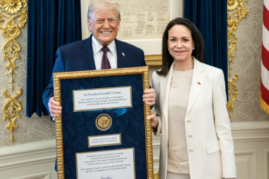 Πρόσφερε στον Τραμπ το Νόμπελ Ειρήνης Ματσάδο!