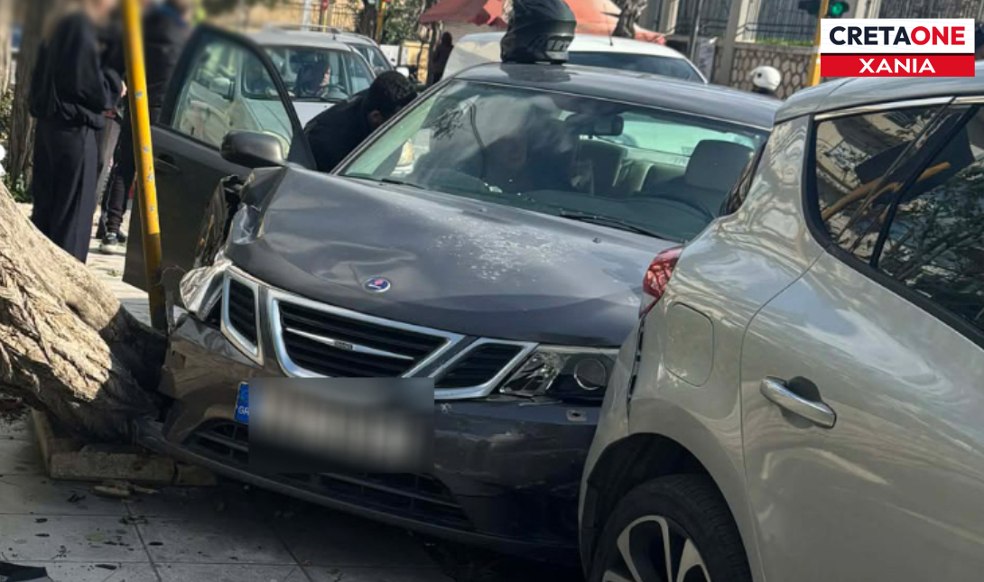 Χανιά: Τροχαίο ατύχημα με τραυματισμό – Όχημα έπεσε πάνω σε δέντρο