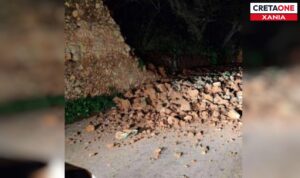 Τσικαλαριά Χανίων: Κατέρρευσε μαντρότοιχος – Δείτε φωτογραφία