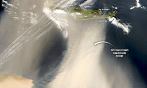 Καιρός: Εκτεταμένη «ζώνη» σκόνης από την Αφρική ως την Κρήτη κατέγραψαν οι δορυφόροι (φωτογραφίες)