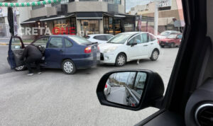 Ηράκλειο: Σύγκρουση δύο Ι.Χ οχημάτων στην περιοχή της Νέας Αλικαρνασσού