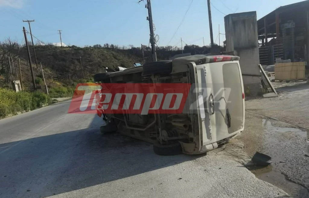 Τροχαίο με εγκλωβισμό στη ΒΙΠΕ Πατρών – Τούμπαρε βανάκι (φώτο)