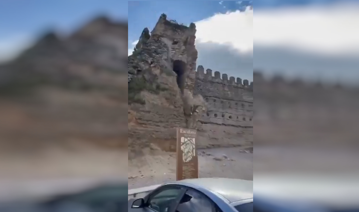 Ισπανία: Τρομακτική στιγμή αιφνίδιας κατάρρευσης πύργου σε μεσαιωνικό κάστρο της Ισπανίας (βίντεο)