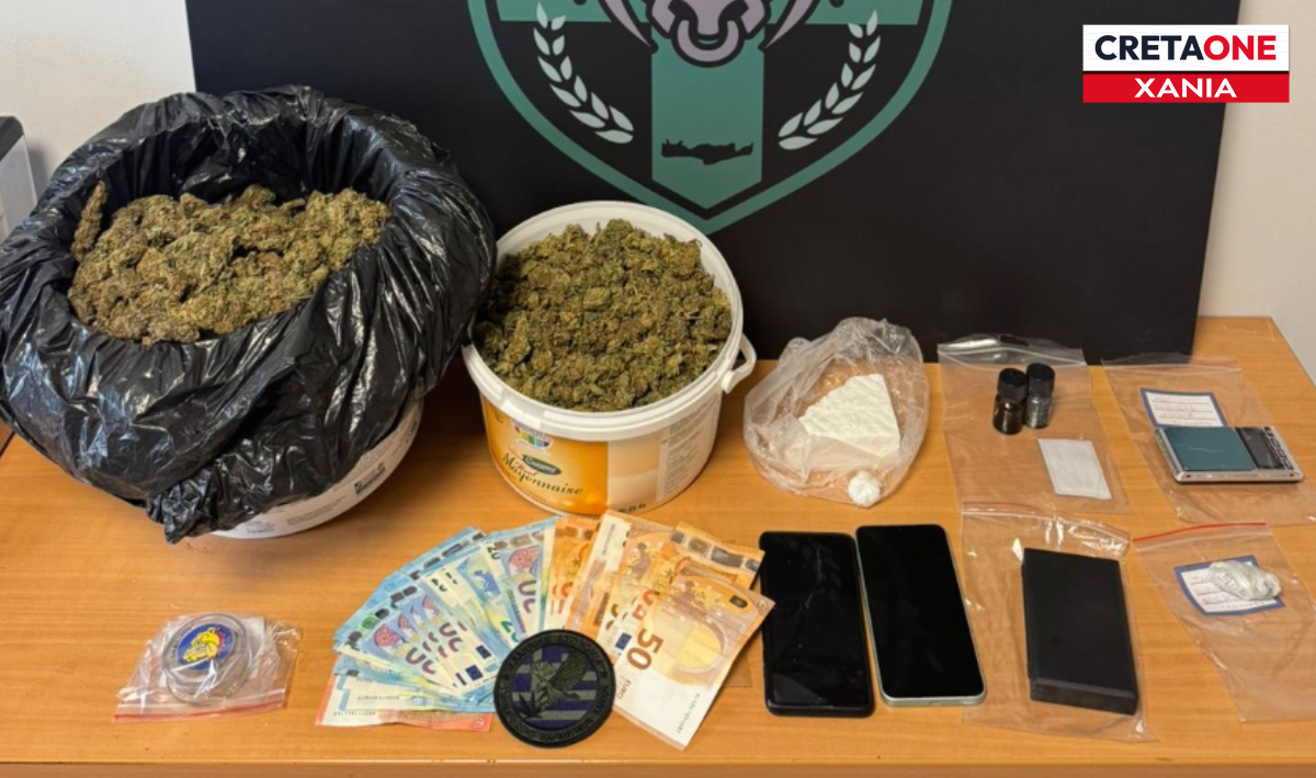 Χανιά: Στο δόκανο των Αρχών 51χρονος με 2,2 κιλά κάνναβη και κοκαΐνη