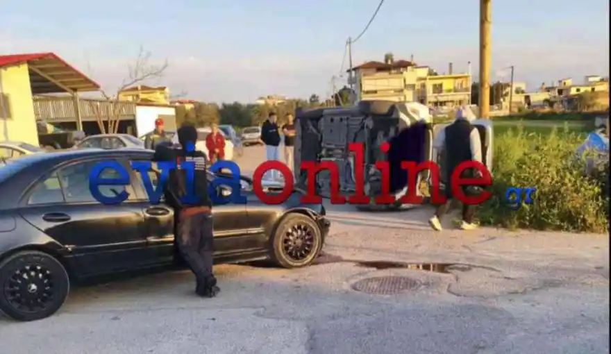 Τροχαίο ατύχημα με ανατροπή οχήματος στην Εύβοια – Δύο άτομα στο νοσοκομείο (φώτο)